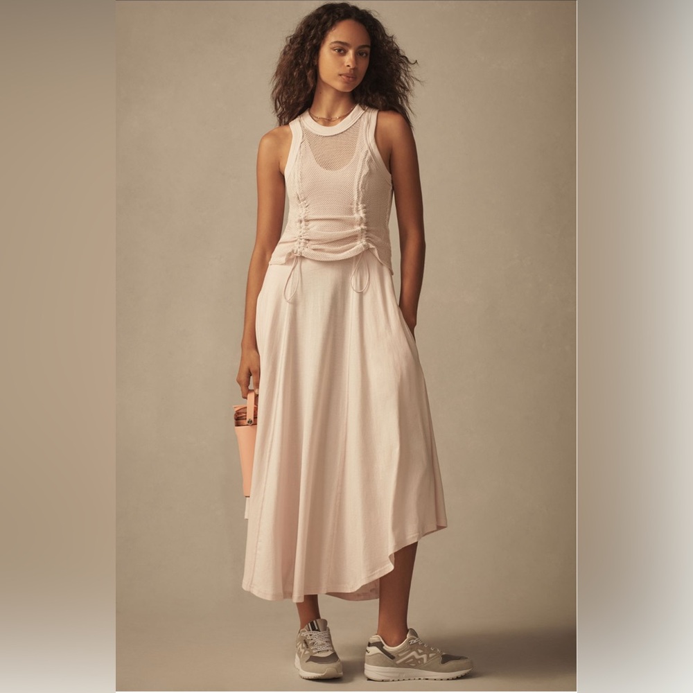 EUC DAILY PRACTICE BY ANTHROPOLOGIE Forward Line Midi Dress Sport Tank Pink